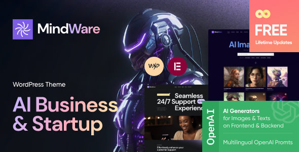 Preview image for MindWare - AI Startup & AI Tool WordPress Theme