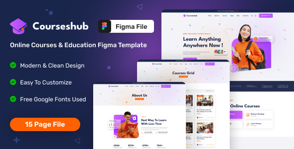 Courseshub - Online Courses & Education Figma Template