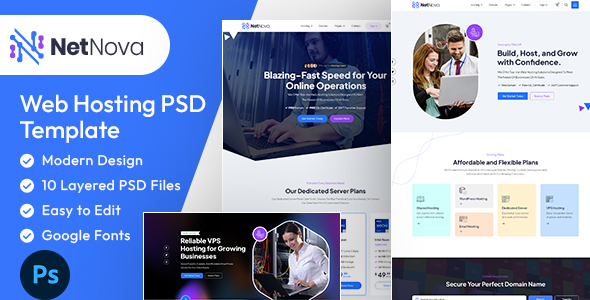 NetNova | Web Hosting PSD Template