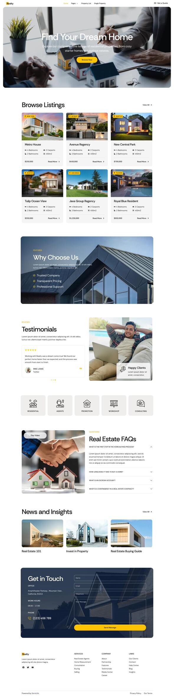Realtic - Real Estate & Property Listing Elementor Template Kit