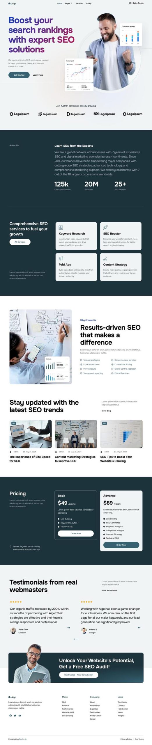 Algo - SEO & Marketing Agency Elementor Template Kit
