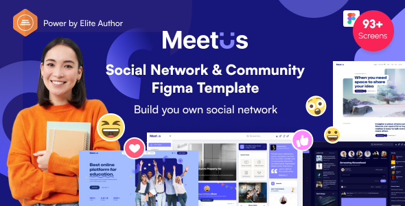 MeetUs - Social Network & Community Figma Template