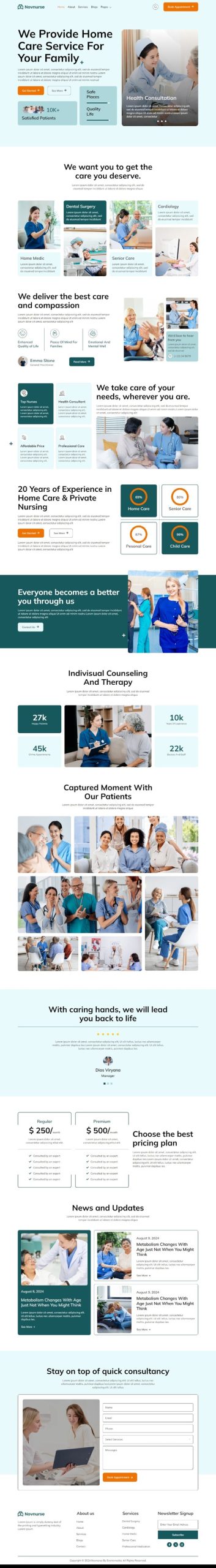 Novnurse - Elderly & Senior Care Services Elementor Template Kit
