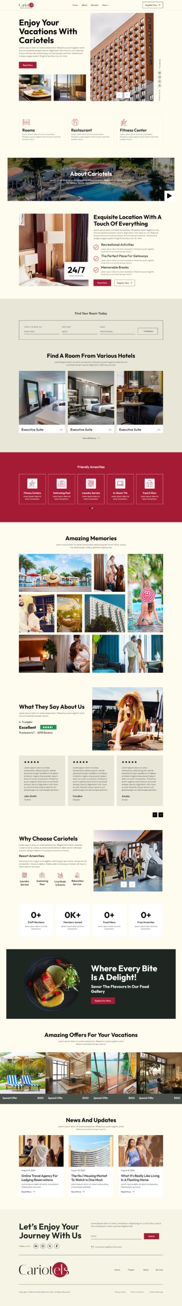 Cariotels – Luxury Hotel & Resort Elementor Template Kit