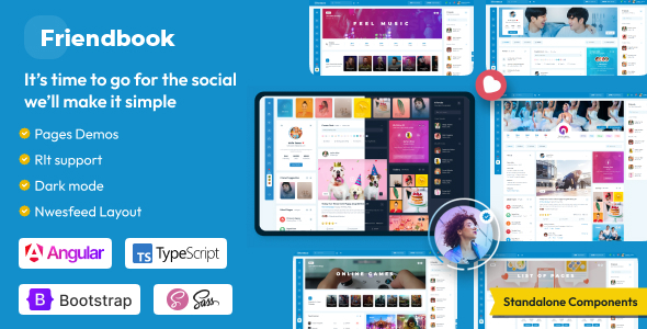 Friendbook - Angular 22 Social Network Toolkit Template