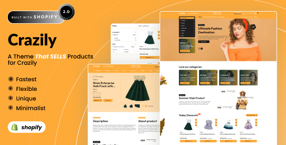 Product preview supplied for Crazily - Fashion and Clothing Shopify 2.0 Theme