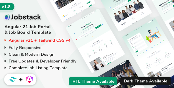 Jobstack - Angular 21 Job Listing, Job Portal & Job Board Template