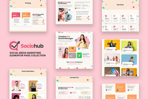 Sociohub - Social Media Marketing Agency Elementor Template Kit