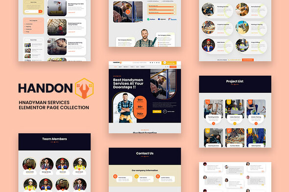 Handon - Handyman Services Elementor Template Kit