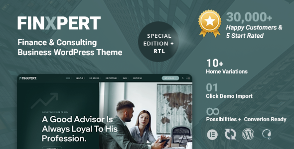 Product preview supplied for Finxpert - Finance, Consulting & Business WordPress Theme