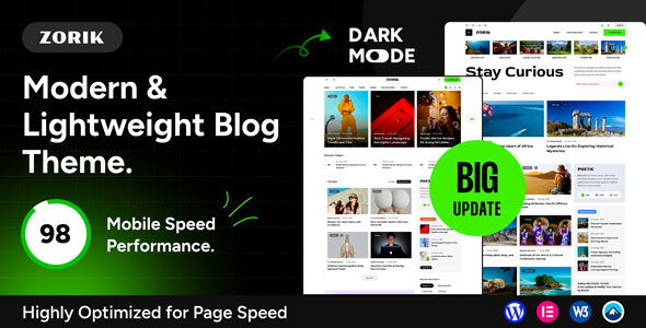 Zorik - Modern & Lightweight Blog WordPress Theme
