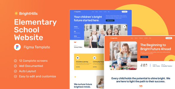 BrightHills - Elementary School Website Figma Template