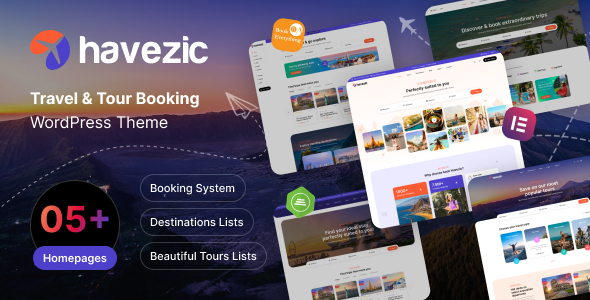 Product preview supplied for Havezic - Travel & Tour Booking WordPress Theme