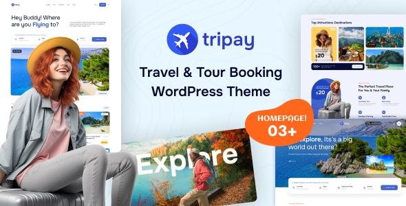 Product preview supplied for Tripay - Travel & Tour Booking WordPress Theme