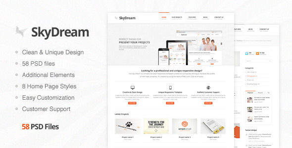 SkyDream - Premium PSD Template