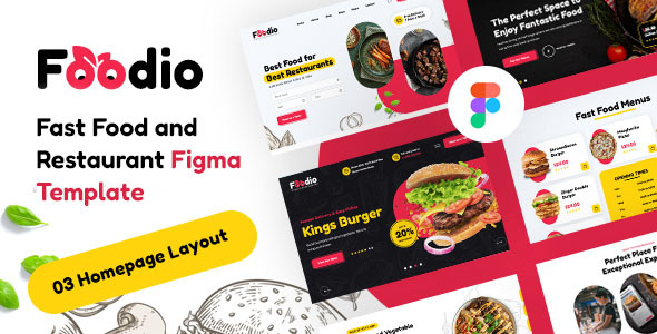 Foodio - Fast Food & Restaurant Figma Template