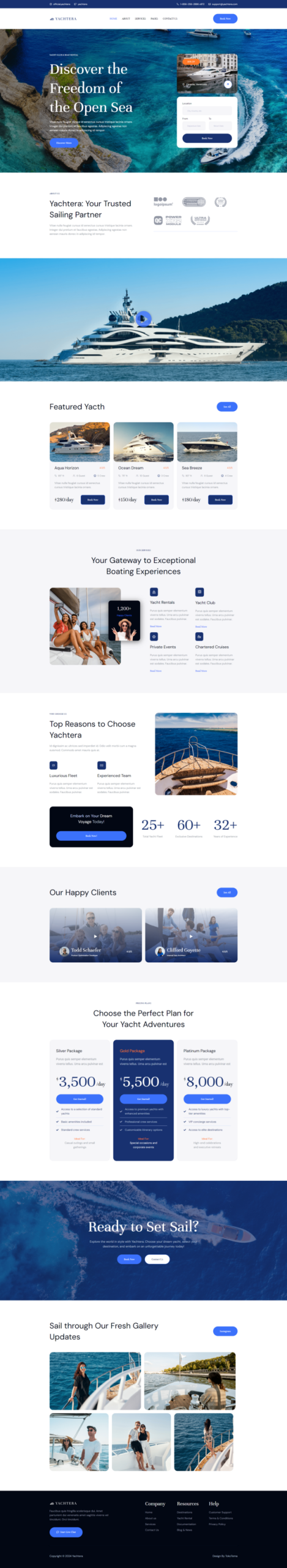 Yachtera - Yacht Club & Boat Rental Elementor Template Kit