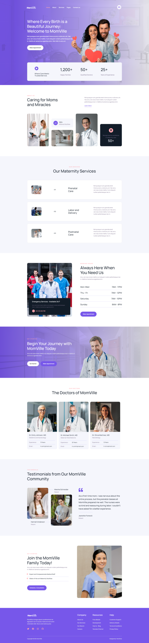 MomVille - Maternity Hospital Elementor Kit Template