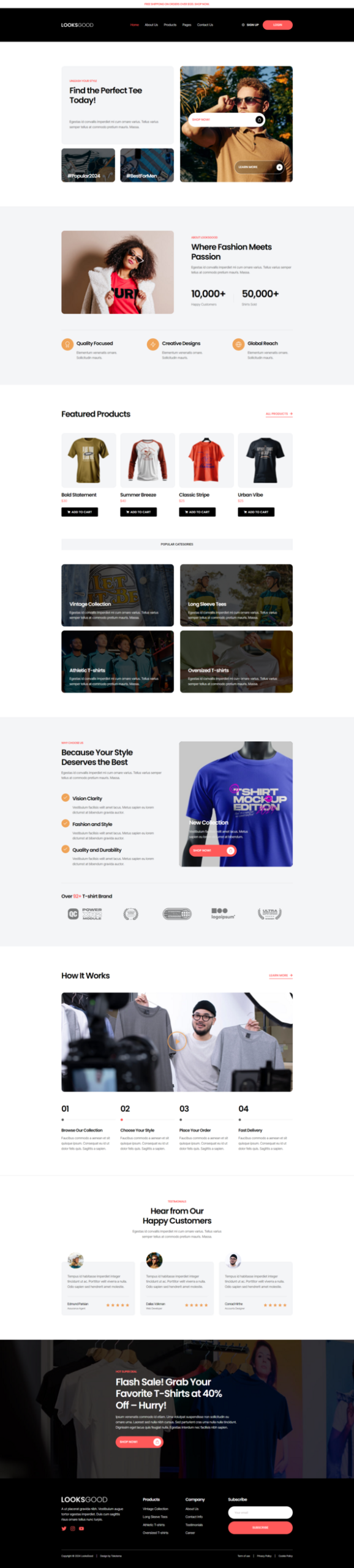 LooksGood - T-shirt Store Elementor Pro Template Kit