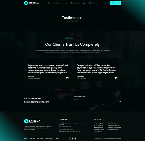 ShieldX - Cybersecurity Services Elementor Template Kit