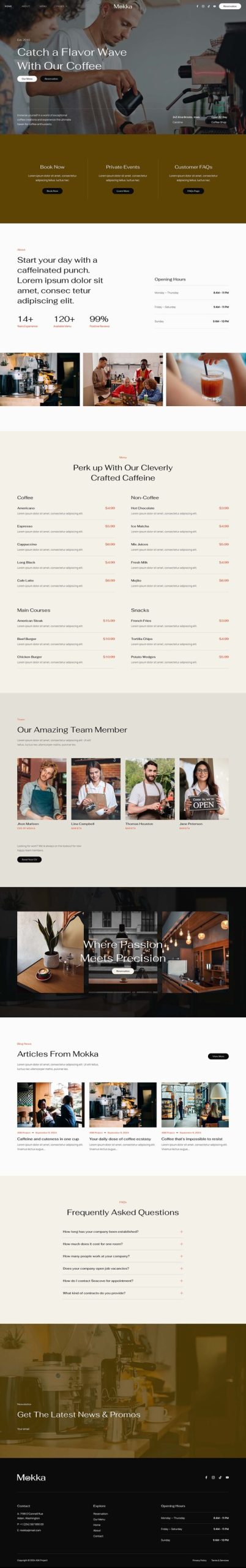 Mokka - Coffee Shop & Cafe Elementor Template Kit