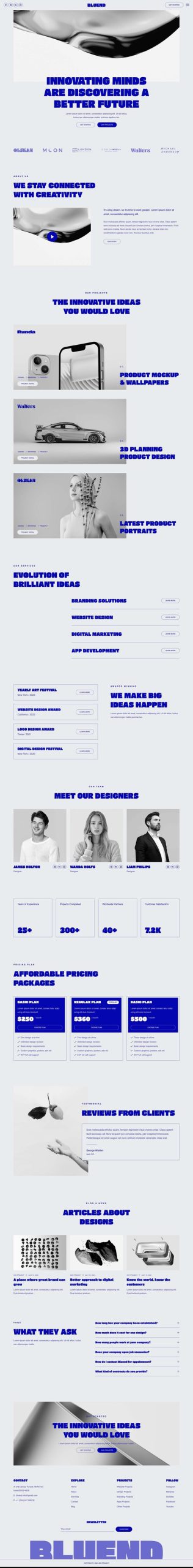 Bluend - Creative Agency & Portfolio Elementor Template Kit