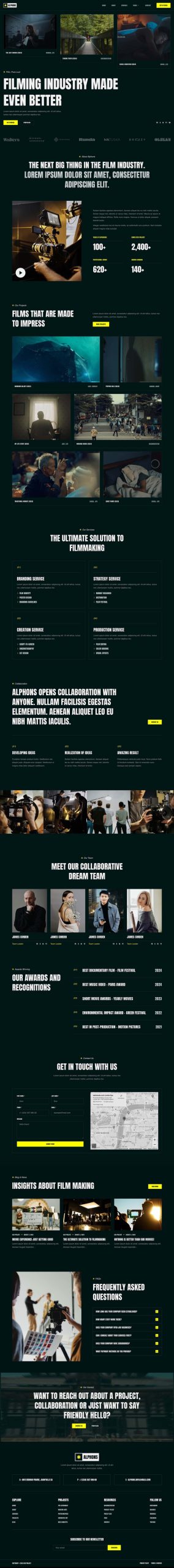 Alphons - Film Maker & Movie Studio Elementor Template Kit