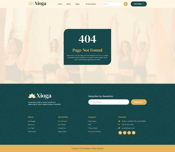 Xioga - Yoga Wellness Elementor Template Kit