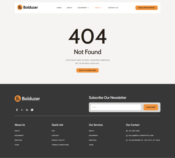 Bolduzer - Machinery & Equipment Rentals Elementor Template kit