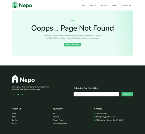 Nepo - Pet Care Services Elementor Template Kit