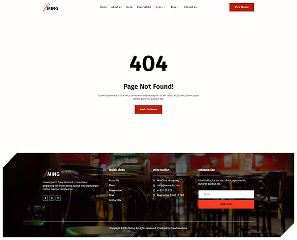 Ming - Chinese Restaurant Elementor Pro Template Kit