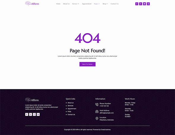 Affirm - Psychology & Mental Health Elementor Pro Template Kit