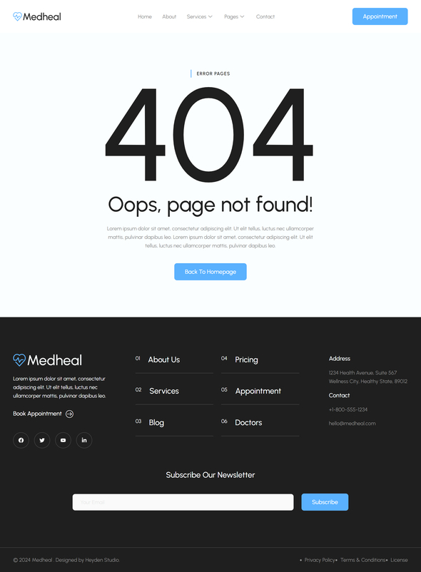 Medheal - Hospital & Medical Clinic Elementor Template Kit