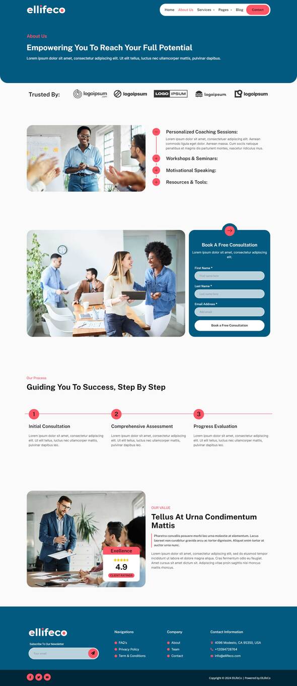Ellifeco - Life Coach & Motivator Elementor Template Kit