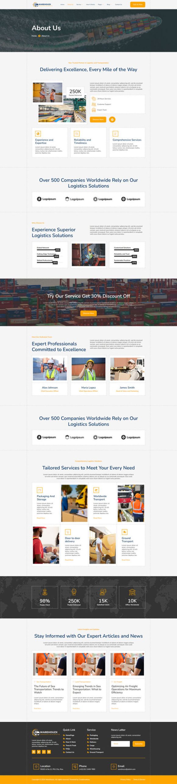 WareHouzx - Transportation & Logistics Elementor Template Kit