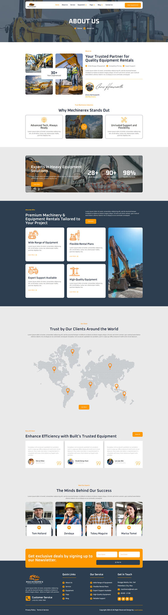 Machinerex - Machinery & Equipment Rentals Template Kit