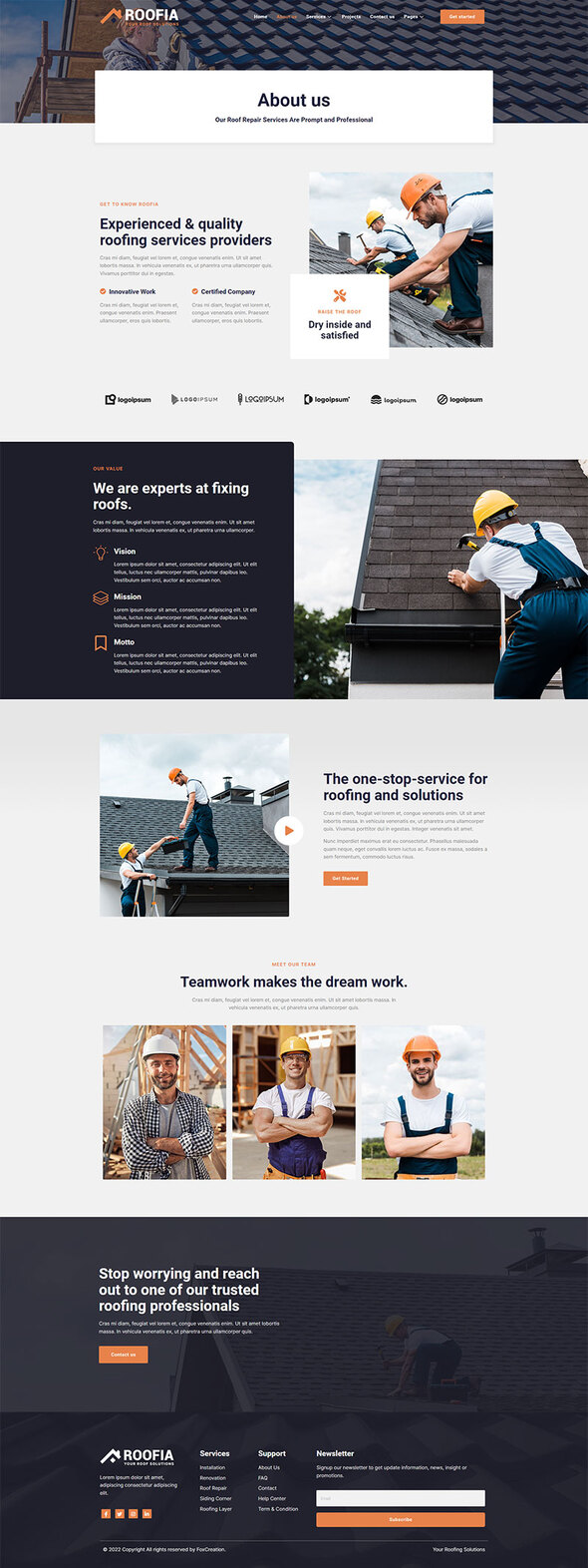 Roofia - Roofing Services Elementor Template Kit