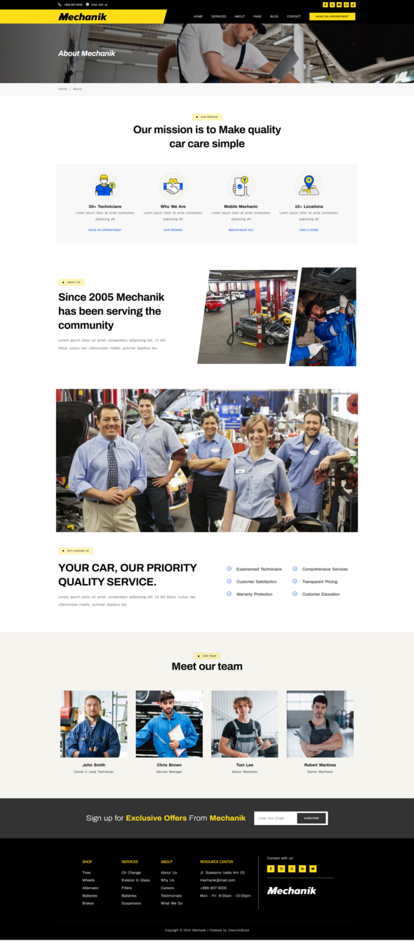 Mechanik - Car Repair & Auto Services Elementor Template Kit