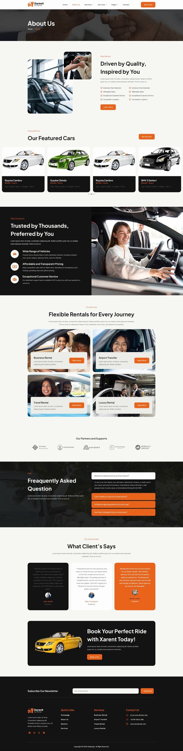 Xarent - Car Rental Elementor Template Kit