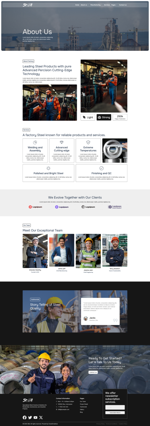 Still - Steel Factory & Manufacturing Elementor Template kit