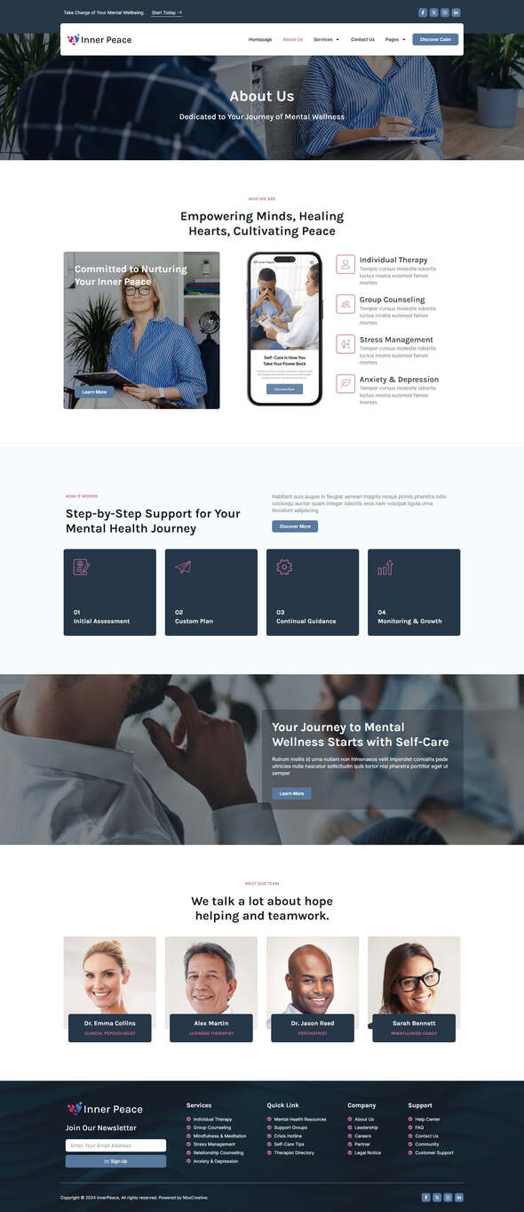 InnerPeace - Mental Health Care Elementor Template Kit