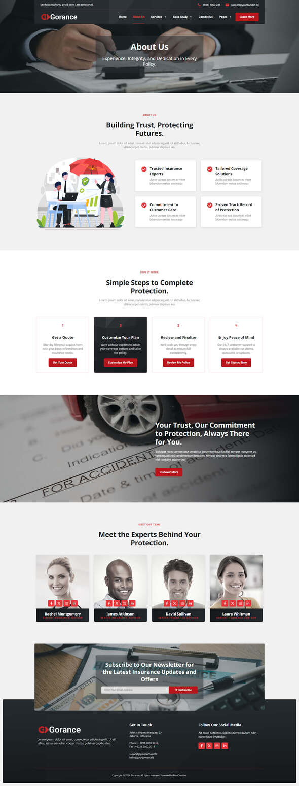 Gorance - Insurance Agency Elementor Pro Template Kit
