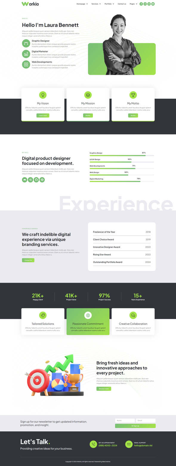 Workio - Digital Service & Creative Portfolio Elementor Template Kit
