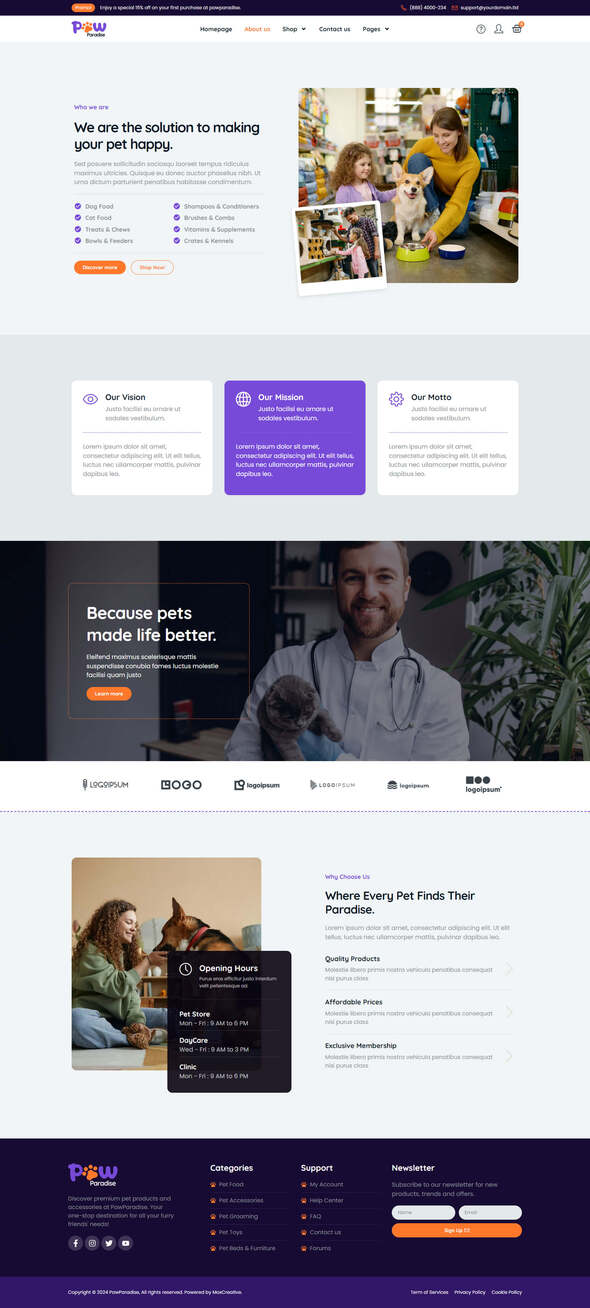 PawParadise - WooCommerce Pet Shop Elementor Template Kit