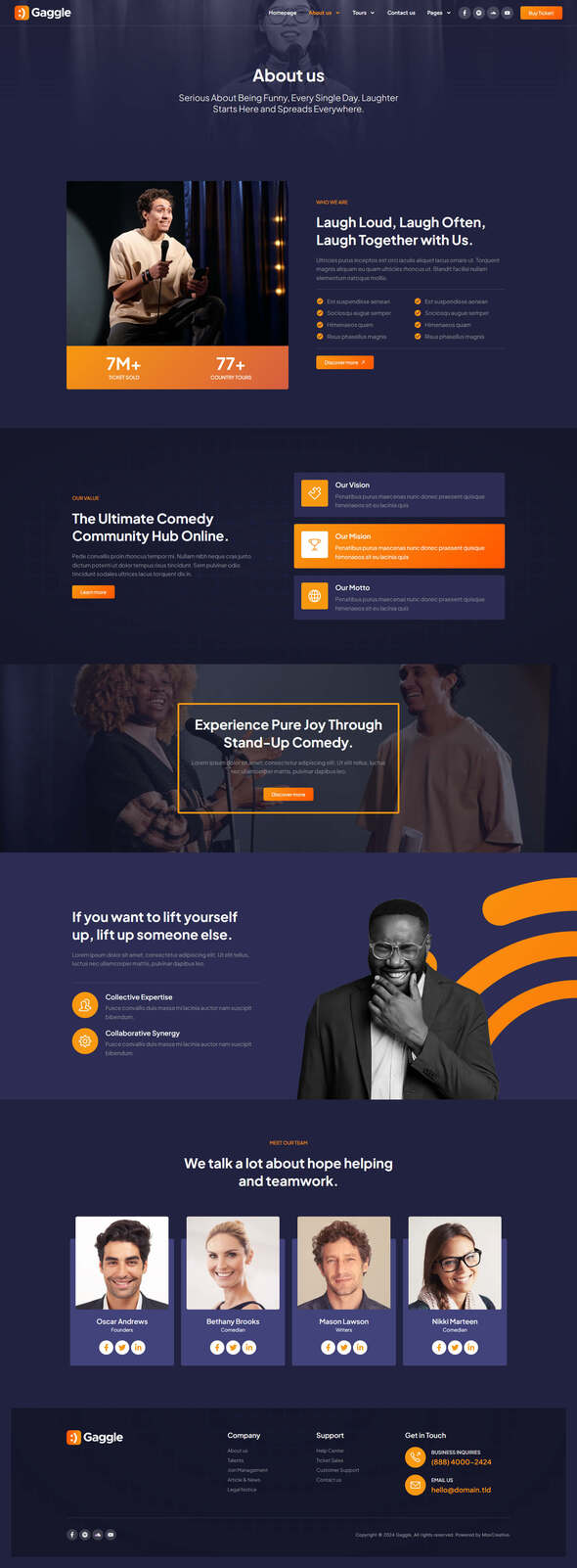Gaggle - Comedian & Entertainment Show Elementor Pro Template Kit