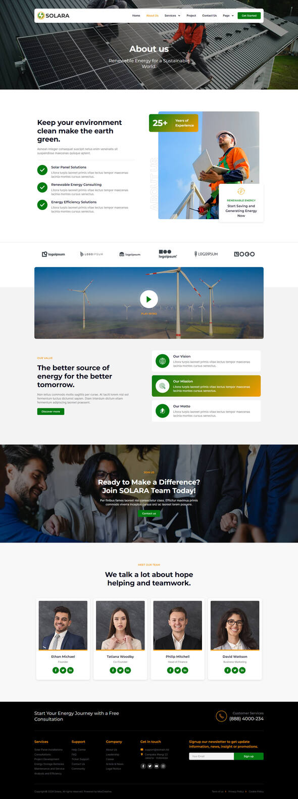 Solara - Solar Panel & Renewable Energy Elementor Template Kit