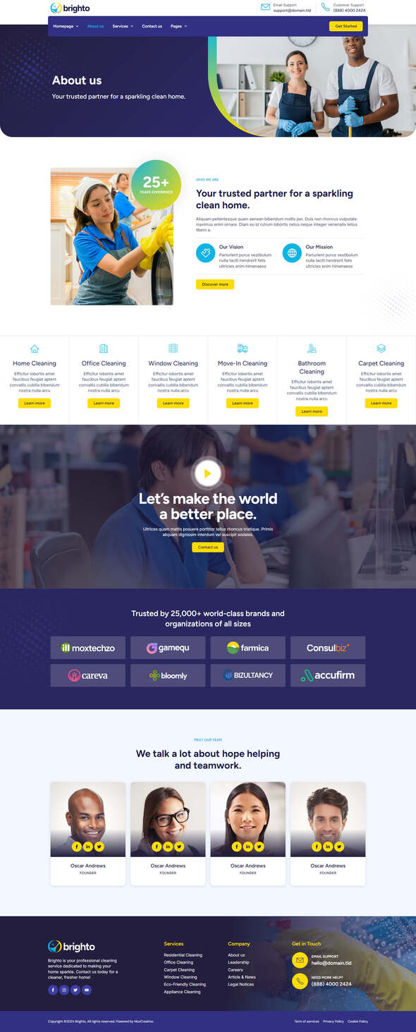 Brighto - Cleaning Service Company Elementor Pro Template Kit