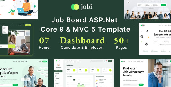Jobi - Job Portal & Job Board ASP.Net Core 9 & MVC 5 Template listing image