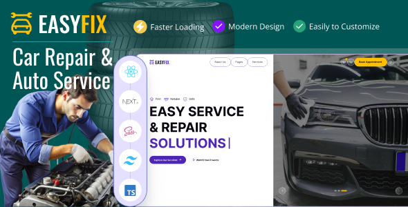 EasyFix - Car Repair & Auto Service React NEXT JS Template