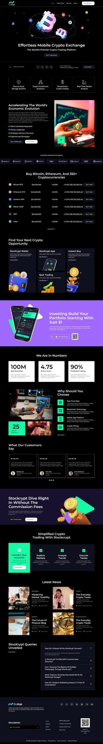 Stockrypt - Online Trading & Investment Elementor Template Kit